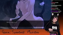 تشغيل شاهد LewdNeko في البث المباشر للهالوين المخيف عبر VTuber وهو يلعب الجزء الرابع من Sweetest Monster مع حركة Creampie